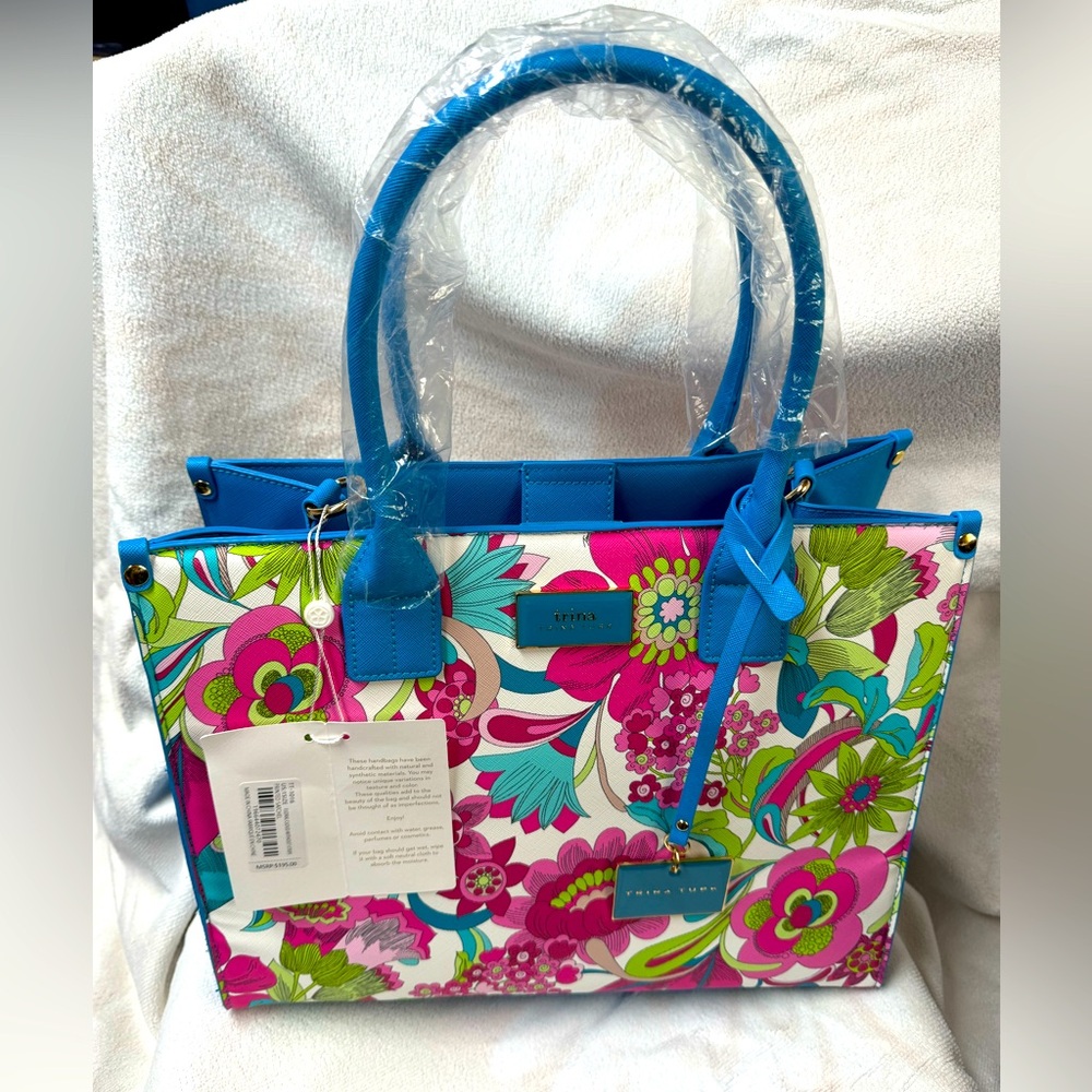 Trina Turk Floral Tote with Crossbody Strap NWT